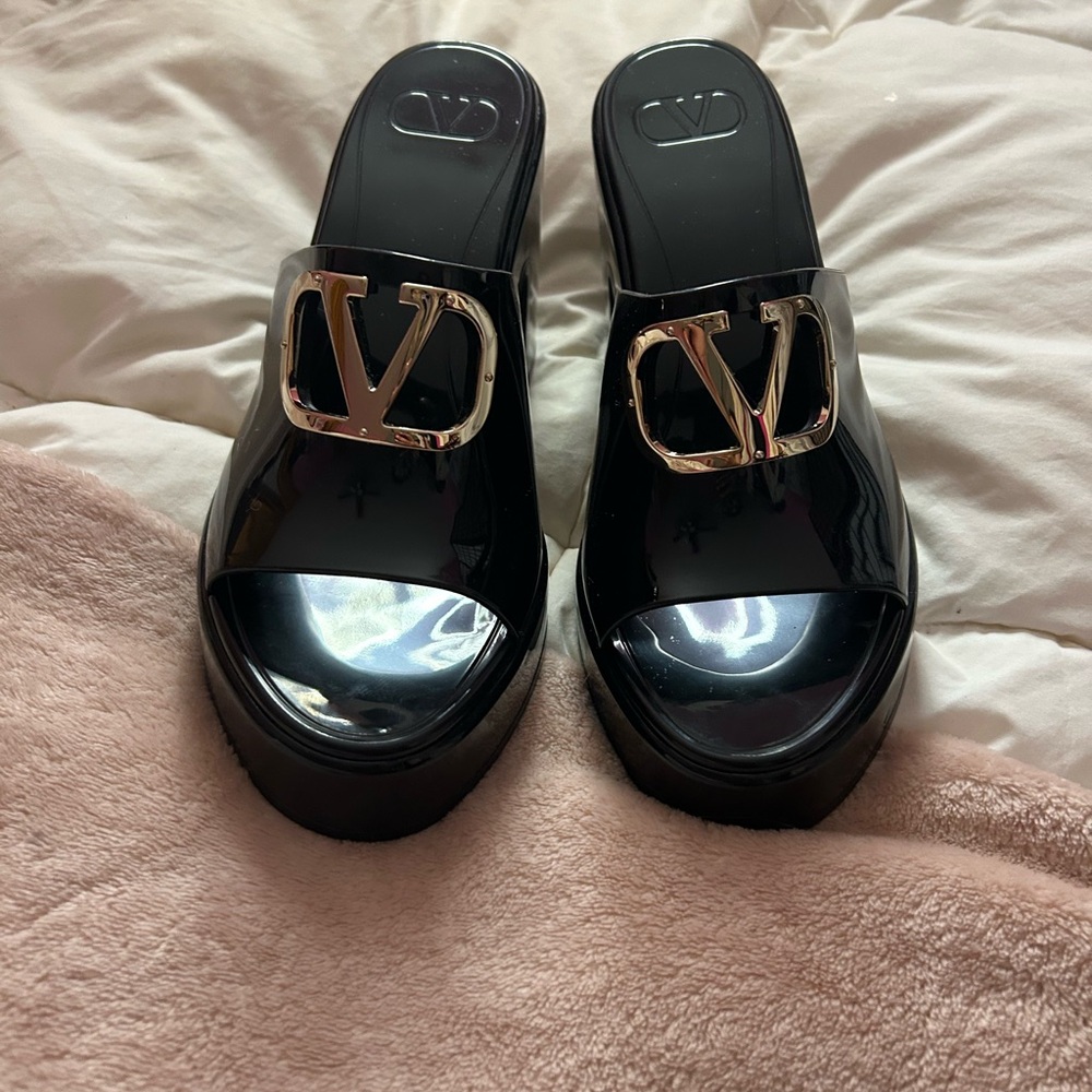 Valentino Black Mules Sleek Design Signature Style